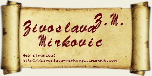 Živoslava Mirković vizit kartica